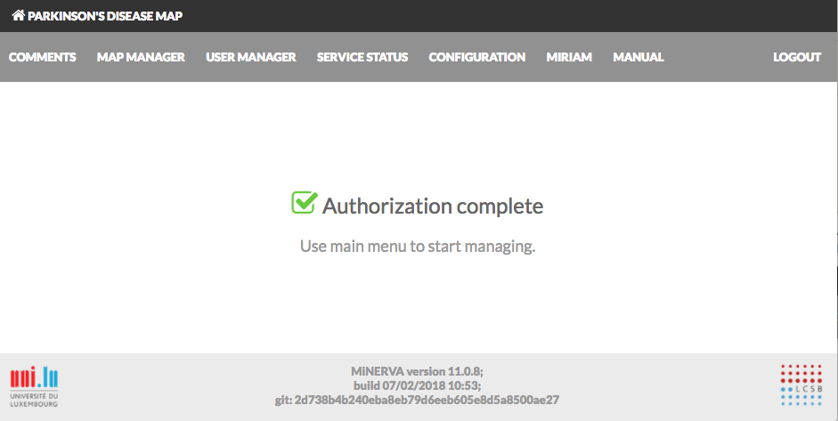 Successful login