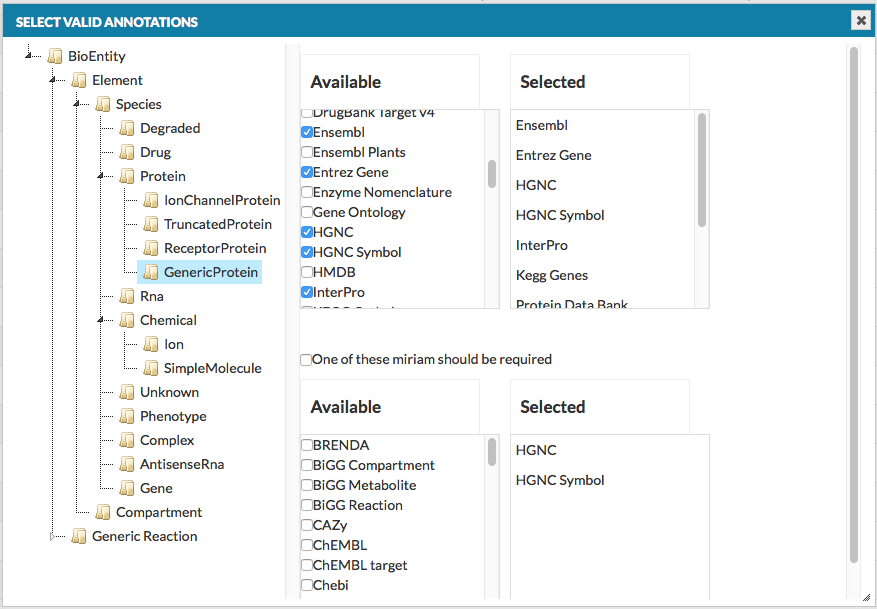 Configuration window