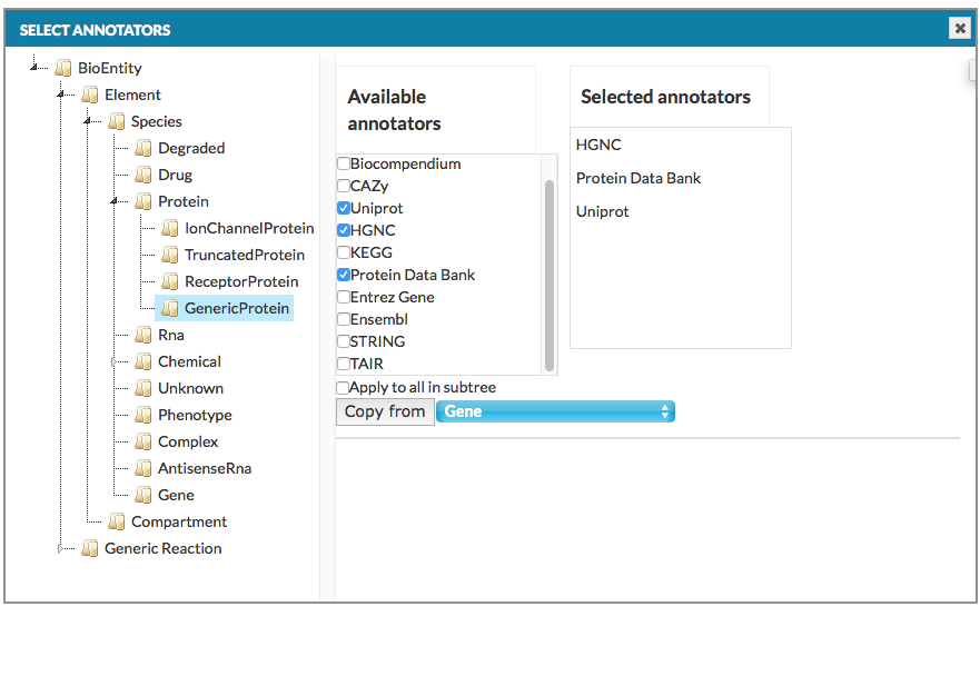 Configuration window